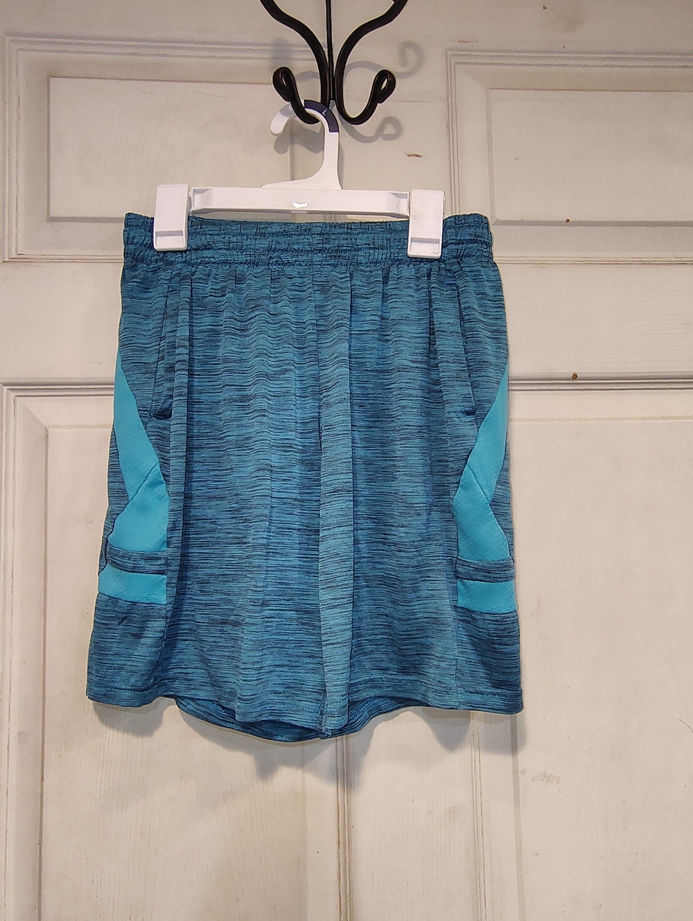 Tek Gear Basketball Boys Performance Athletic Shorts with Turquoise Panels